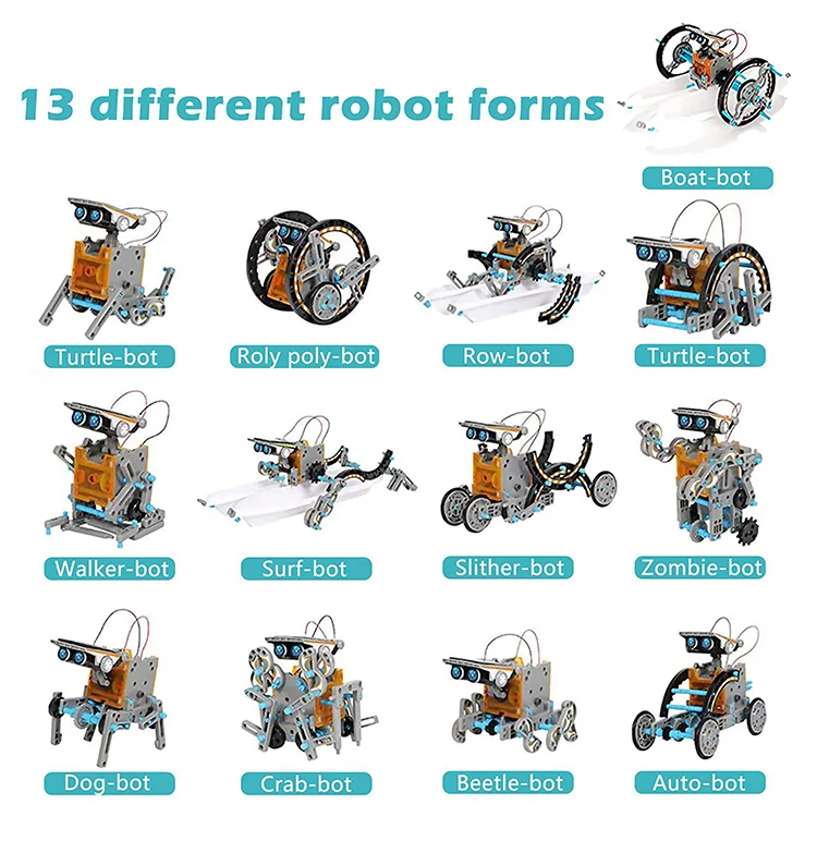 Educational toys for kids 2023 13 in 1 DIY solar robot toy learning kit science stem assembly toys educational for kids