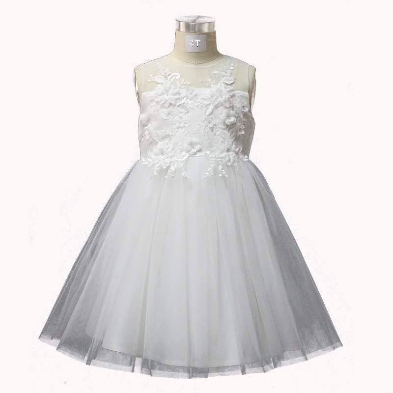D30464W Детские принцессы оптовая продажа прекрасные кружевные платья с цветами для девочек детское свадебное платье