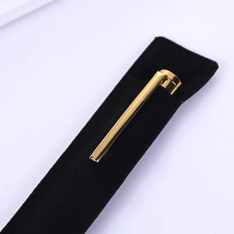 Mini Square Velvet Gift Bag Black Velvet Pouch Single Pen Case Pencil Bag flannel pen bag