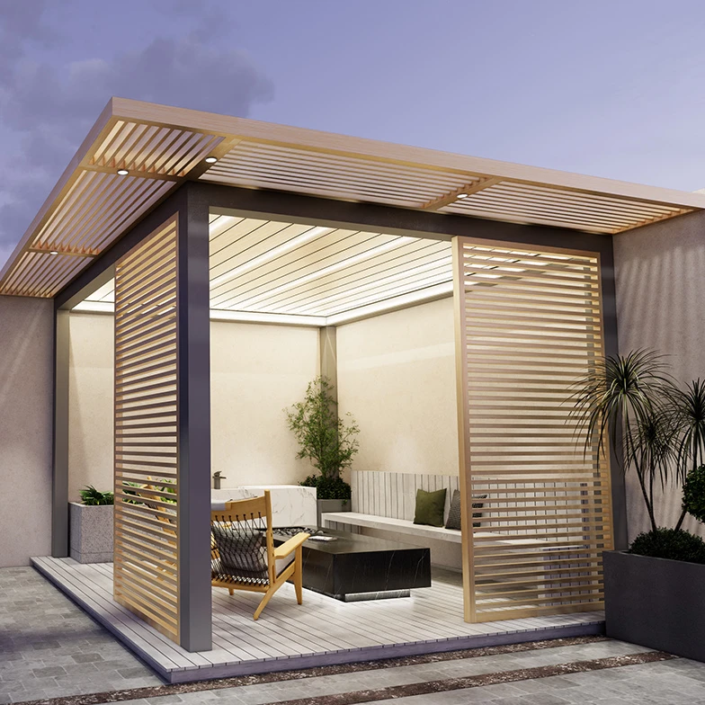 Waterproof Modern Shed Cover Balcony Electric Customized Steel Swimming Pool Bioclimatic Pergolas Price Garden Pavilion Outdoor
