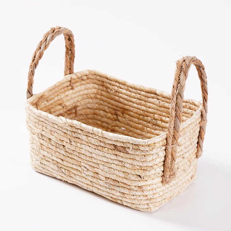 Square Seagrass Rattan Willow Baguette Storage Box Organizers Luxury Picnic Hamper Suitcase Set Large Wicker Basket With Lid