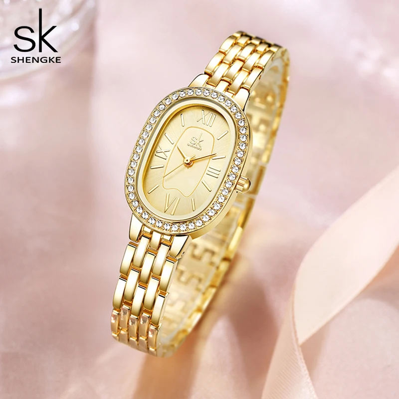 SK Ladies Elegant Female Quartz Watches Customization Private Label Wristwatches Gold/Rose/Silver Color Chinese Factory