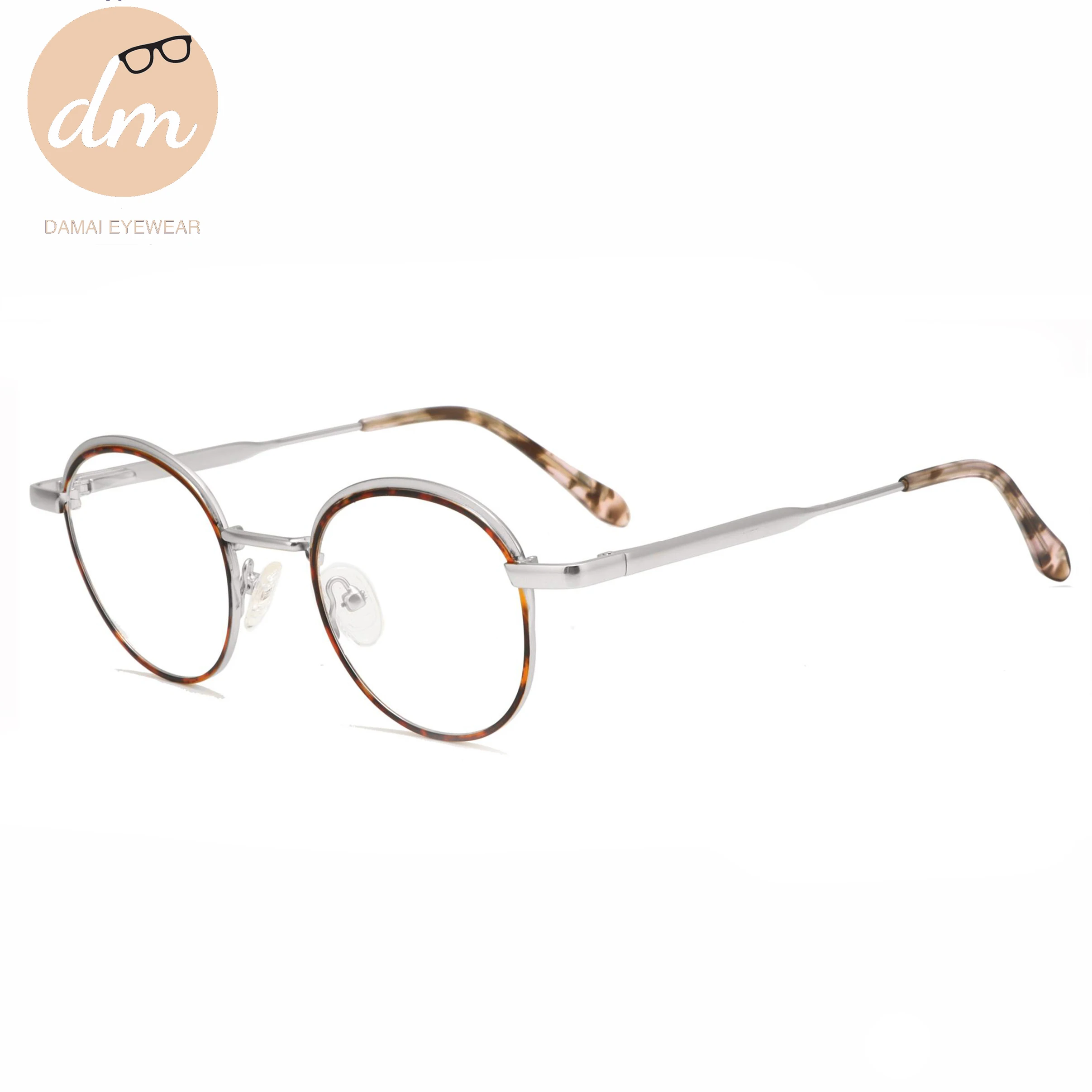 DM8777-1 High Quality Retro Round Unisex Stainless Steel Metal Optical Glasses Frame Eyeglasses