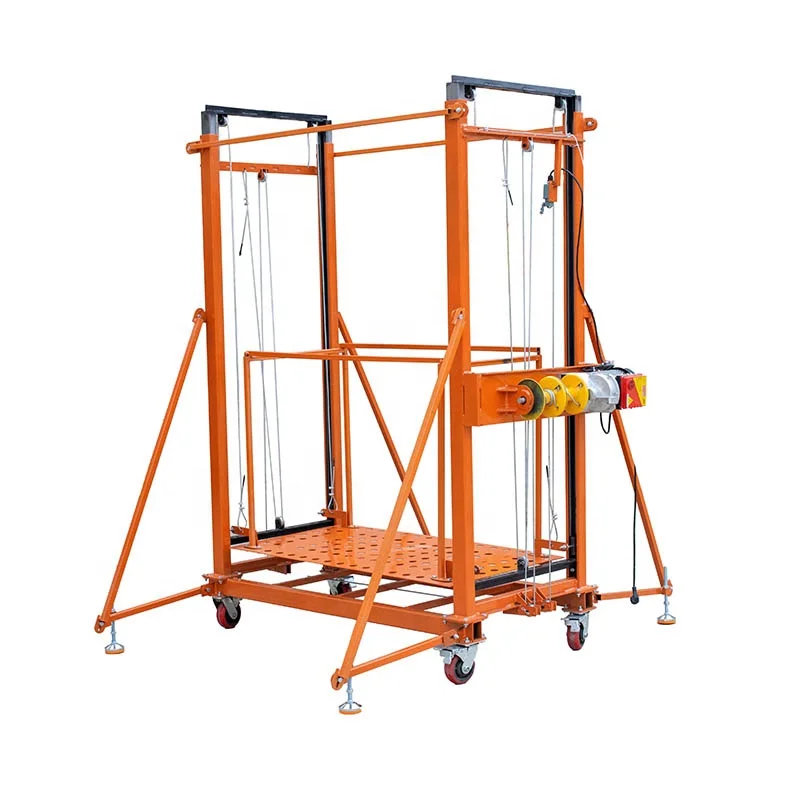 Big power wire rope 6m 8m  10m electric lifting  scaffolding aerial work platform construction lift for building painting