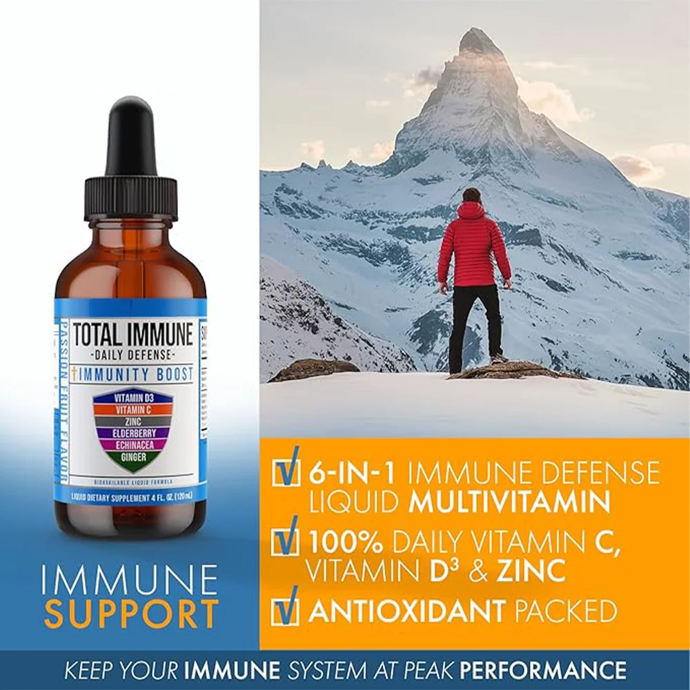 DROPS:TOTAL IMMUNE DAILY DEFENSE IMMUNITY BOOST,VITAMIN D3,C. ZINC,ELDERBERRY,ECHINACEA,GINGER