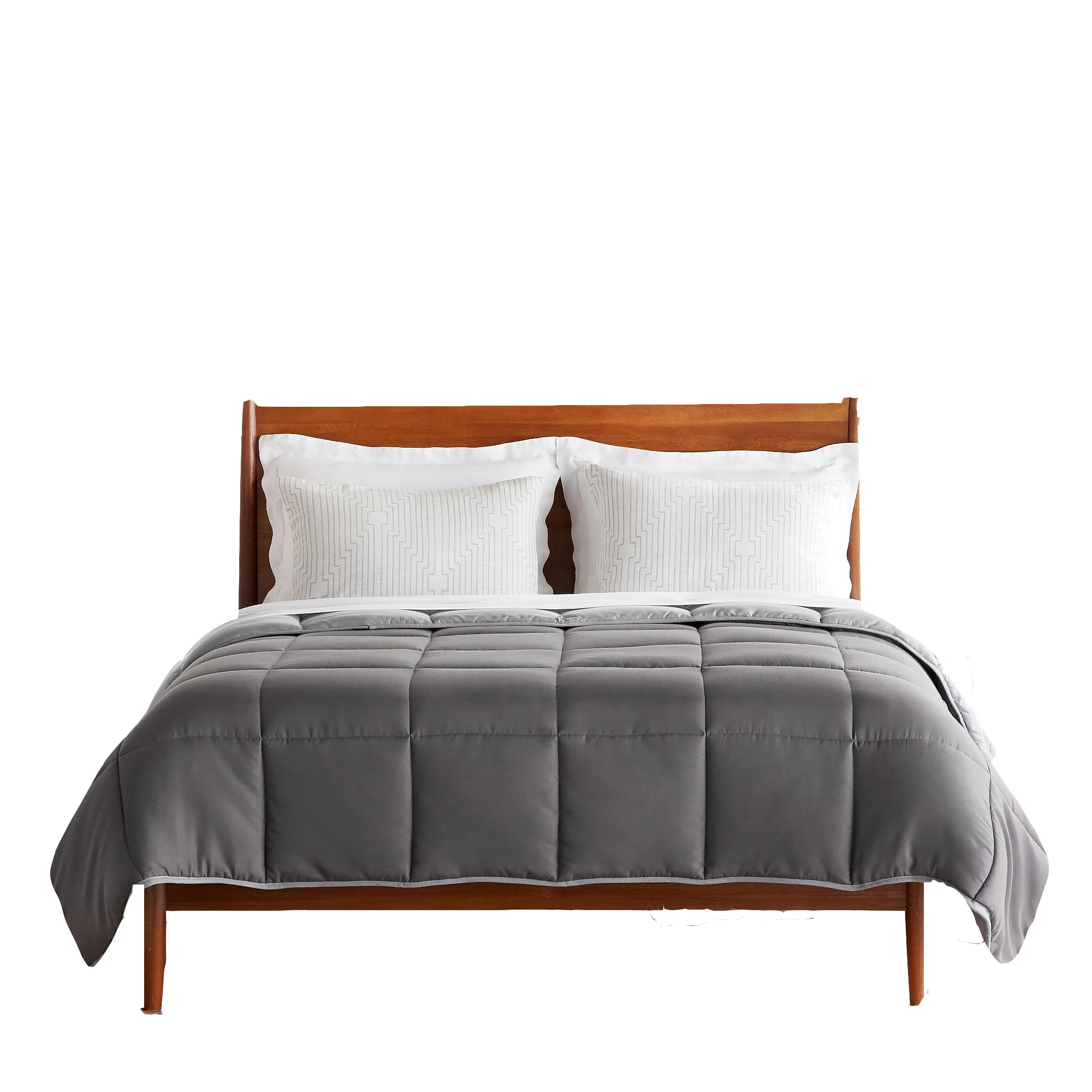 
 Двуспальная кровать, комплект серого пуха, альтернативное одеяло  