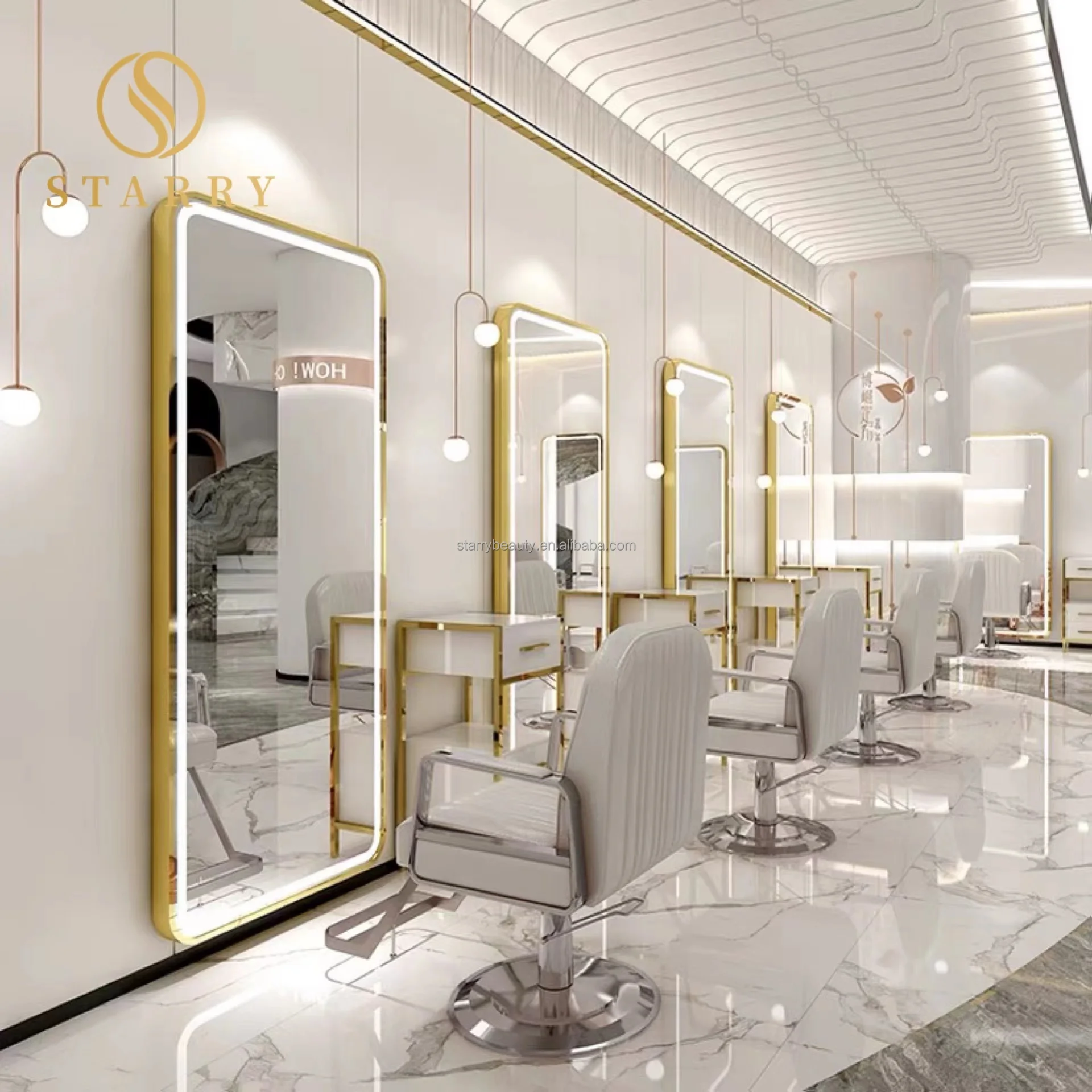 Комплект зеркал и стульев для салона зеркало парикмахерской дизайнерское