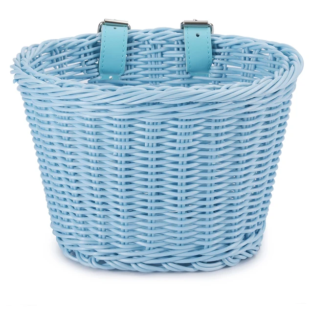 Istaride Children Woven Bicycle Basket Boys Girls Bike Wicker Basket Kids Front Handlebar Handwoven Wicker Bicycle Basket