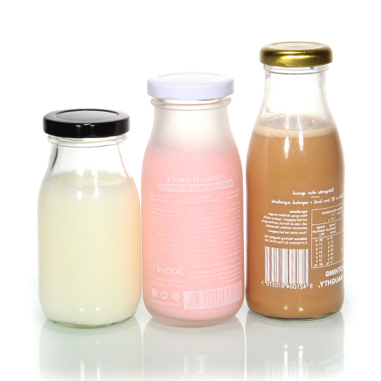 250Ml 500Ml Logo Promotion Soft Drink Anti-Leak Glass Juice Bottles For Orange Juice