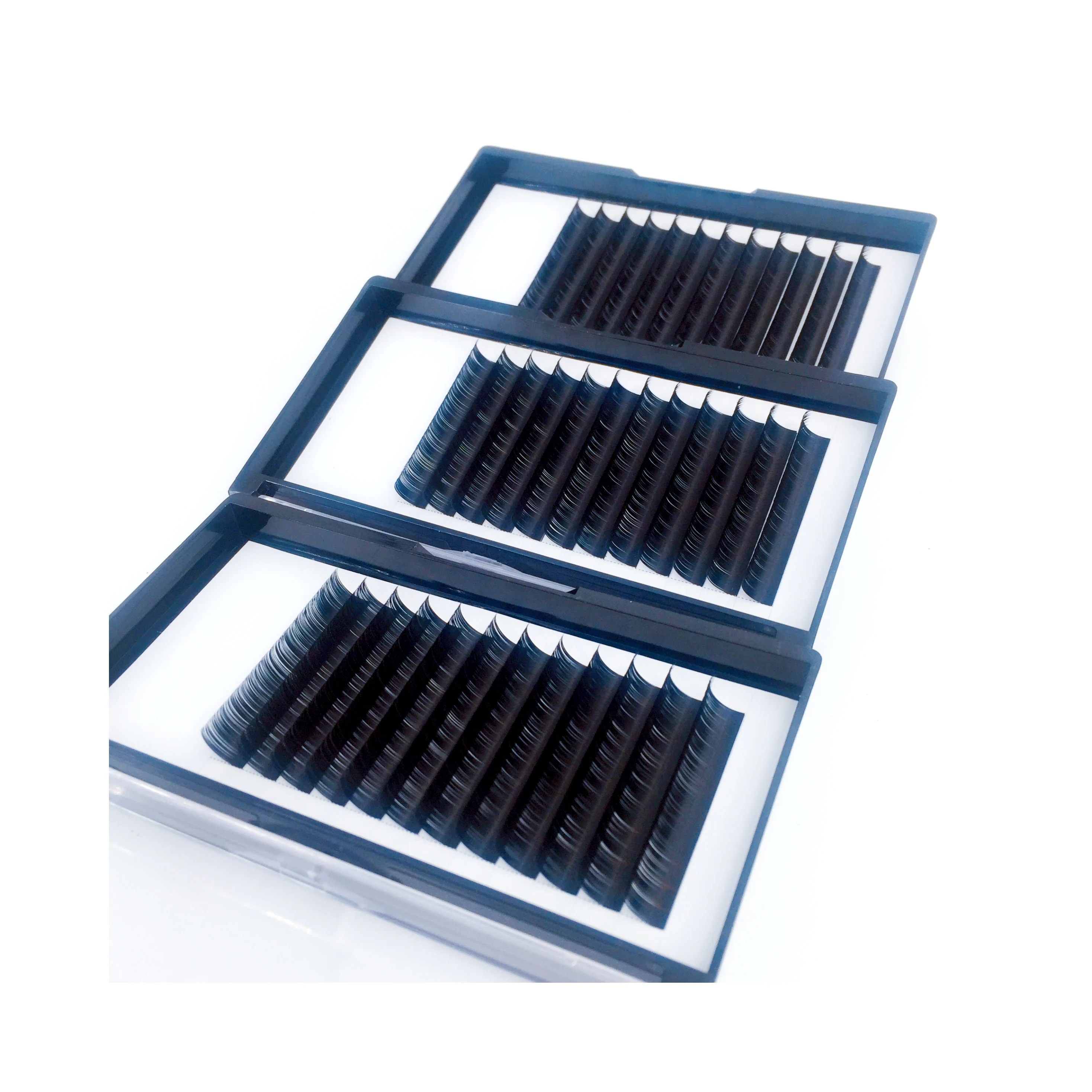 Wholesale classic hybrid volume mega silk 0.10 0.20mm matte black lash tray cashmere extensions c d cc dd curl eyelash