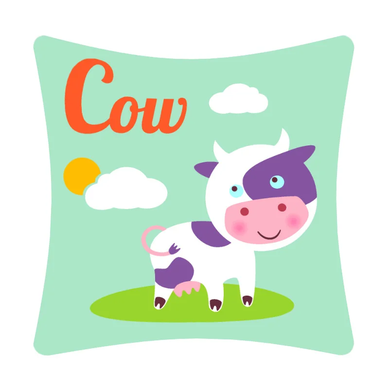 Подушки с принтом коровы из мягкой бархатной экологически чистой ткани для детских подушек от A до Z