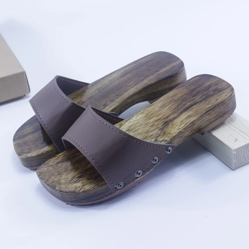 Whole sale How Selling Men and women couples summer wooden shoes clogs