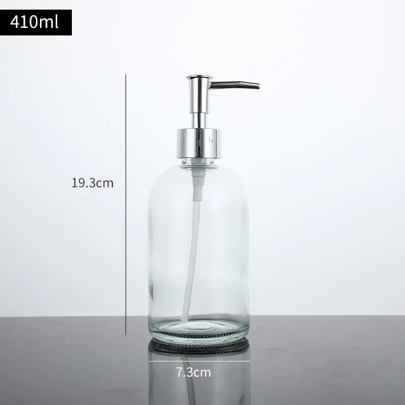 Transparent Press Hand Sanitizer Shampoo Bottle Water Shower Gel Emulsion Split Empty Glass Bottle Hotel Bath Toilet Supplies