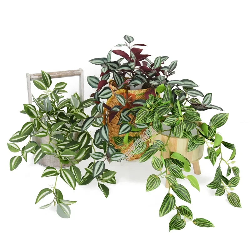 94 leaves Zebrina high quality fake wall flower artificial hanging plants for home decoration