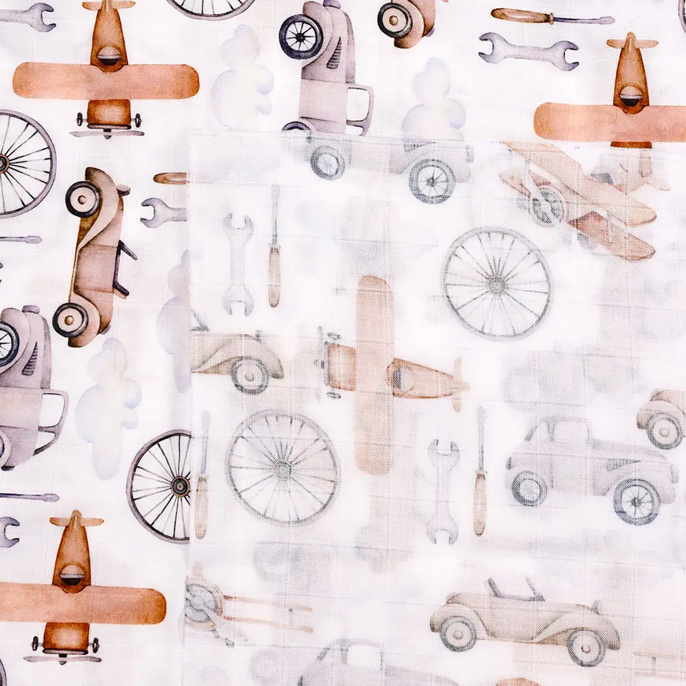 Happy flute safe 70%bamboo+30%cotton poplin digital printed high-density muslin fabric