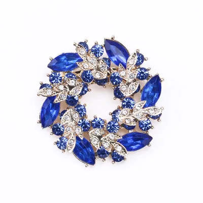 High Quality  Fancy Bouquet Brooch Pin Beautiful Crystal  Floral Garland Assorted Colors Flower Brooches