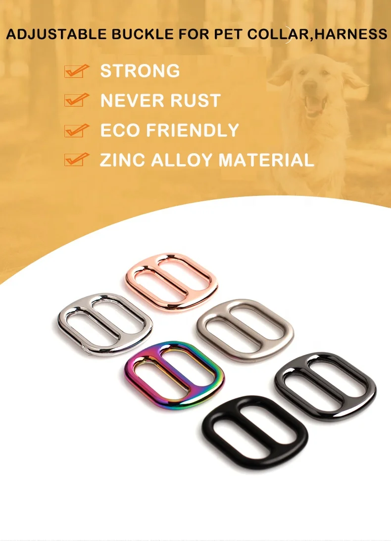 Manufacture Custom Accessories Bag Handbag Dog Harness pet Collar Rose Gold Gun Metal Black Metal Bar Adjuster Buckles For Bags