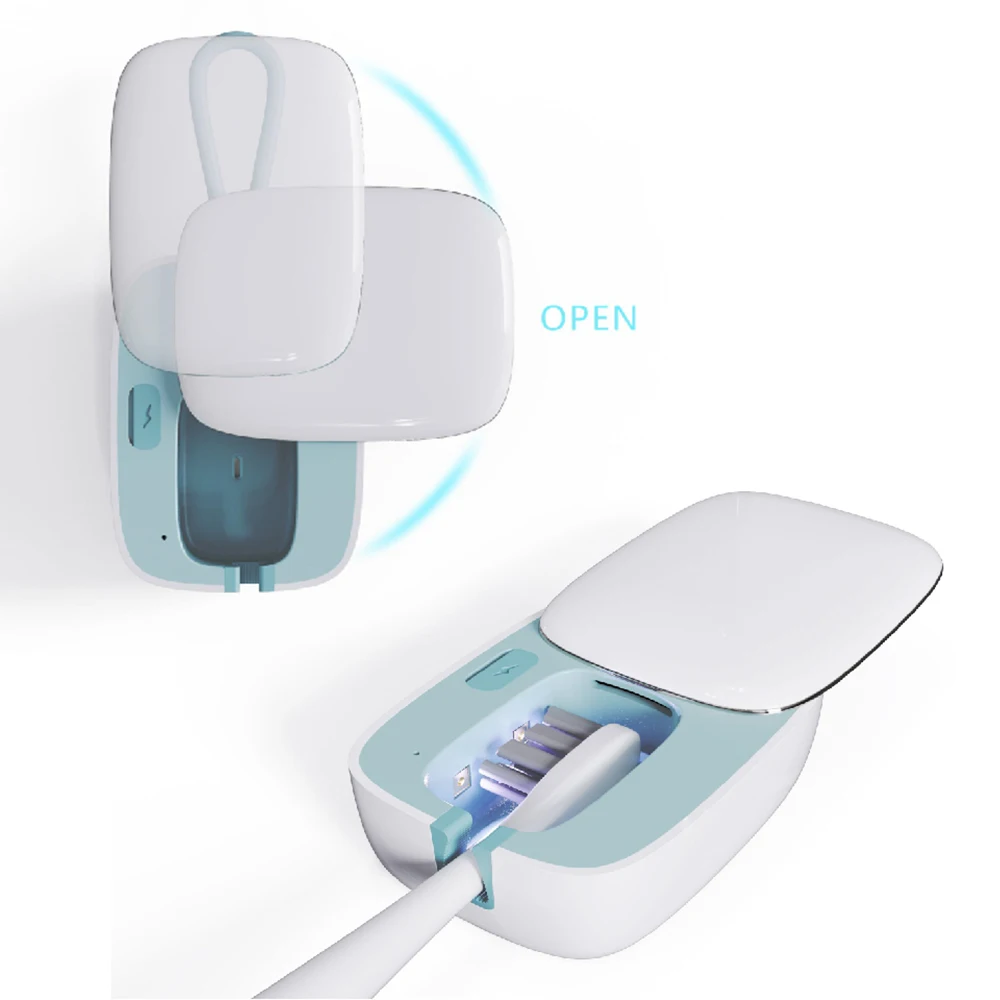 Hot Sellers Automatic UVC Toothbrush Sterilizer Mini  Portable Toothbrush  Sterilizer box Holder