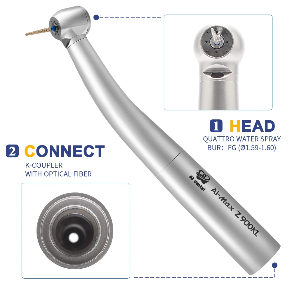 high speed dental turbine optical high speed handpiece standard head ceramic bearing stainless steel body dentist supply