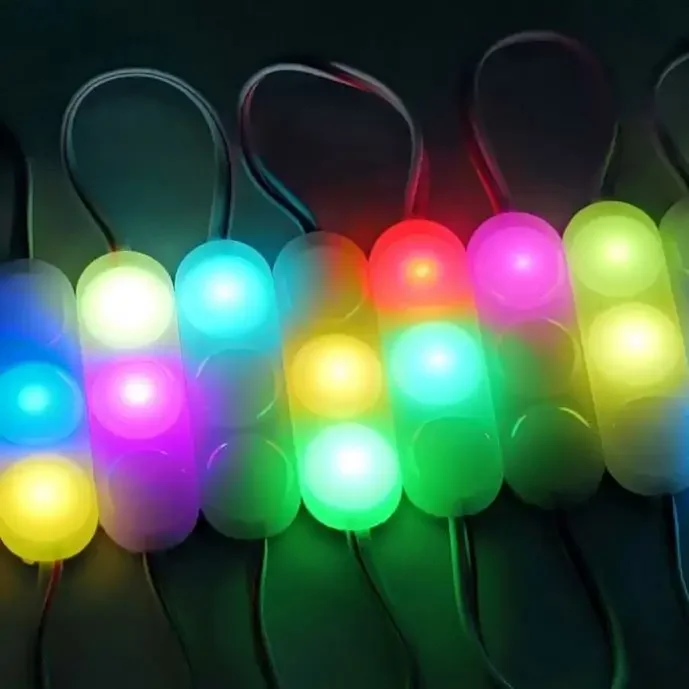 Hot Sell SMD2835 RGB Self-Dimming 5516 1.5W Waterproof IP67 Outdoor RGB Flashing LED Module Light For Letter Sign Advertising