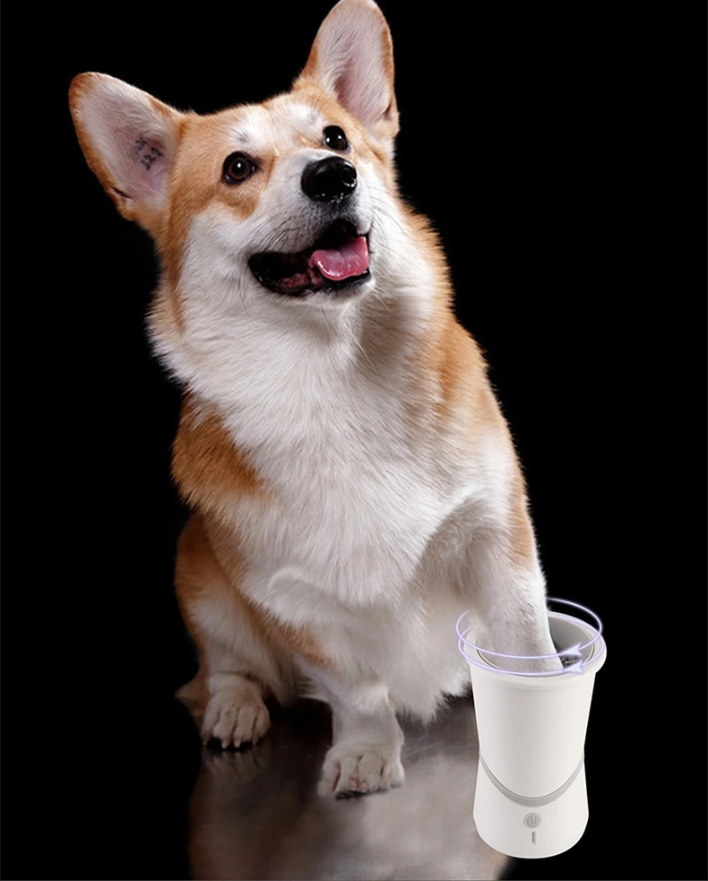 Automatic PET foot washer Cleaner device for Small and Medium Dog Paw , Pet Foot washer Cup with Silicone brush