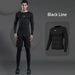 Factory Basketball Gym Compression Quick Dry Tight Mens Long Sleeve Men OEM Service Adults Plus Size Print Shirts & Tops Support