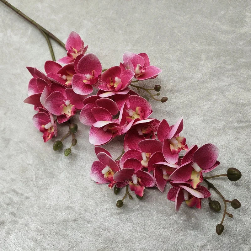 KEWEI-J622 21 Heads Flowers Real Touch Orchid Flowers White Orchids Artificial Flowers Real Touch