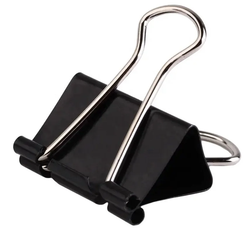 Office supplies black metal folder School Stationery Paper Document Grip Clamps Binder Clips Multiple specifications