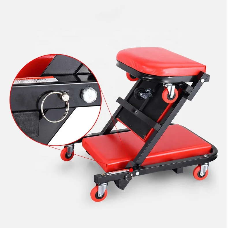 Garage Sitting Creeper Seat Knee Saver Seat Rolling Creeper Seat with Tools Tray Shop Auto Car Garage 220 lbs Capacity