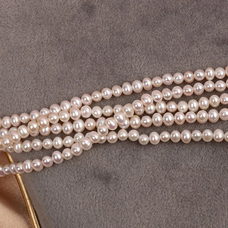 
3-3.5mm punch strong light white powder natural fresh water pearls loose beads semi-finished naked pearls 