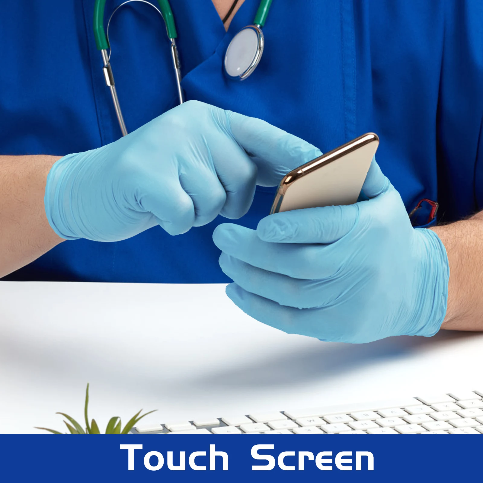 Одноразовые Нитриловые синие перчатки для домашних животных, 9 дюймов, 4 мил