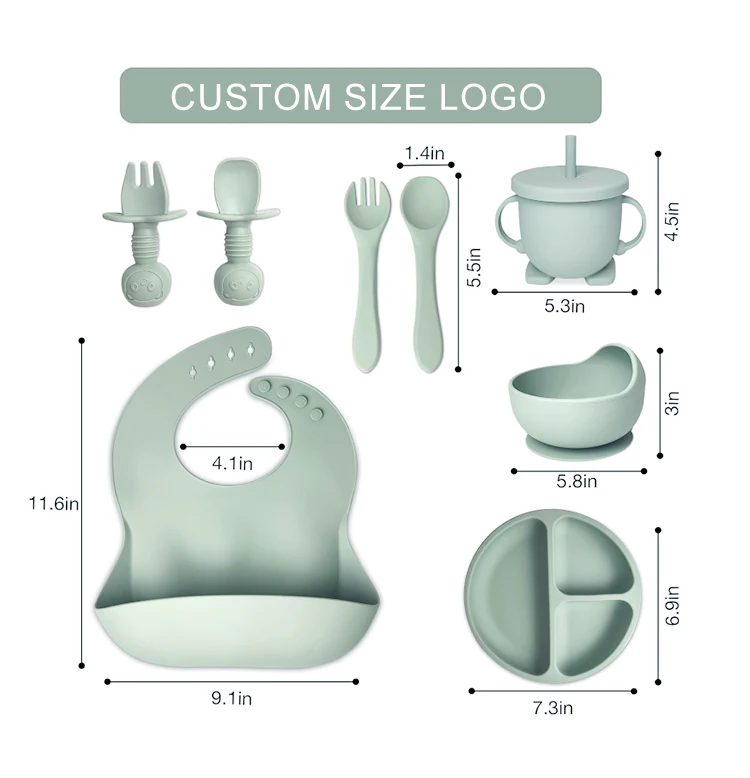 Baby Safety Products Professional Non Toxic Food Grade Bpa Free Silicone Divider Kids Feeding Plate Bowl Set With Spoon