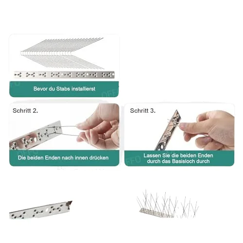 9 Pack Durable Stainless Steel Bird Spikes 25cm Small Bird Repellent Arrow Pigeon Fence Kit Pest Control deterrent