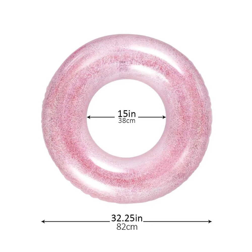 Заводская Летняя Пляжная Вечеринка плавательная трубка прочный круглый прозрачный ПВХ блеск Надувное плавательное кольцо