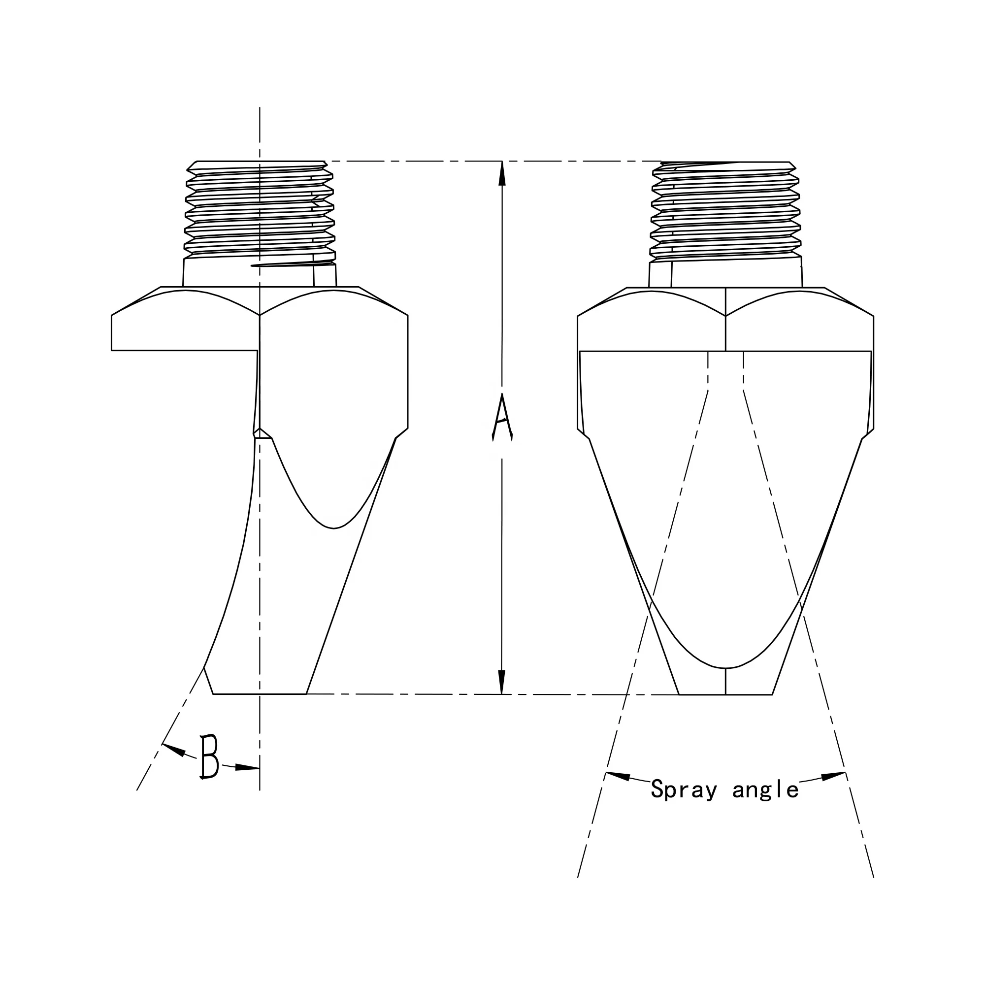 Brass FLATJET high impact spray,KOH,KPB,KPD,KPH,KPN,KQB,KQH,KQL,KQN,KRB,KRH,KSB,KSH,KTH Spoon-shaped nozzle,Spoon type