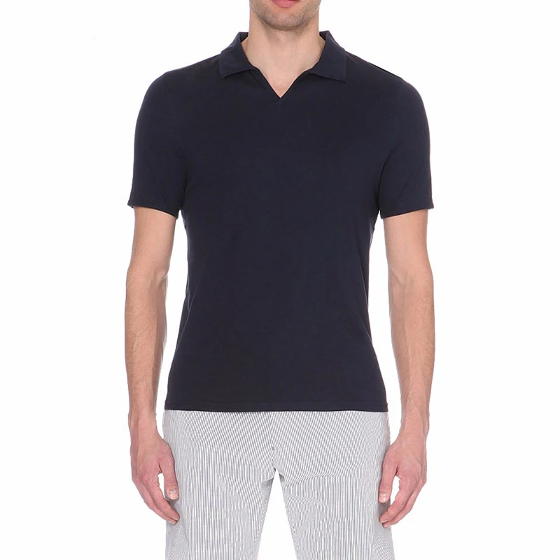 fashion mens fitness no button polo shirt customized logo