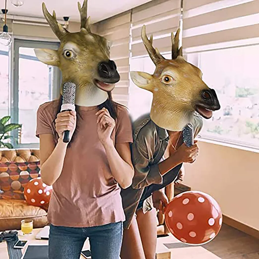 halloween revelry animal mask scary fox rave festival adult realistic latex fox head mask for costume led light up masks