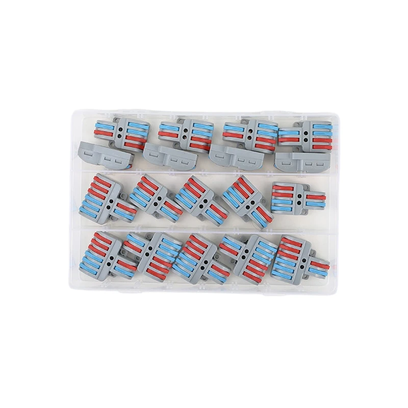 18PCS box Can Combined electrical Cable Butt Push-in Terminal Block 1 in multiple out Light Quick Releasable Wire Connector