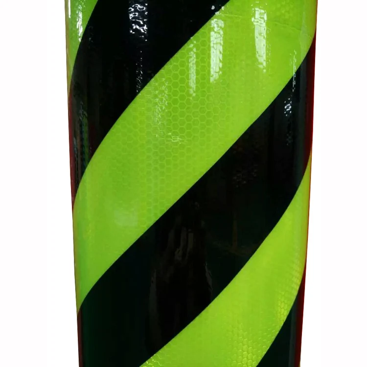 Black and Fluorescent Yellow Reflective Chevron Vinyl for  Hazard Warning