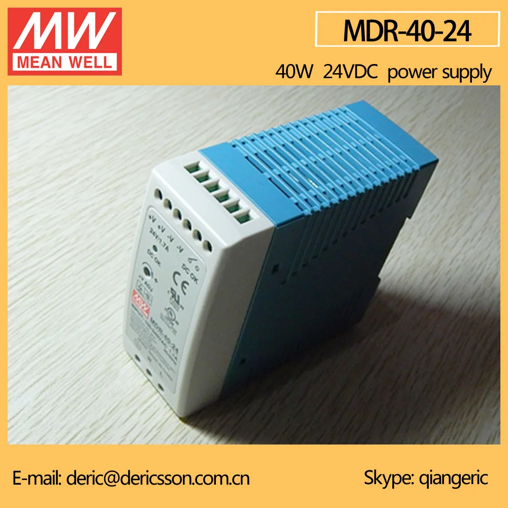 MEANWELL 40watt din rail power supply 24VDC Mean Well Original/ Genuine MDR-40-24