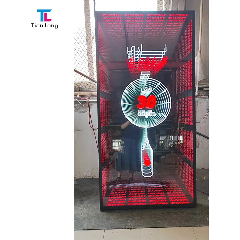 Good Quality Neon Light Box Melle Abyss Tunnel Mirror Ins Style Advertising Signs Background Wall Light Bar Simple Modern