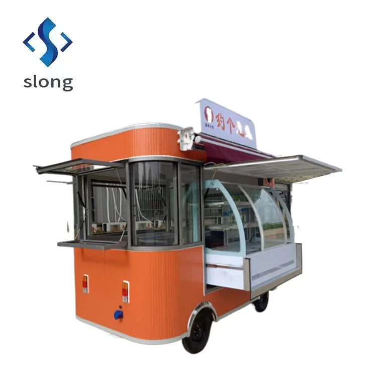 Customized electric ice cream cart mobile fast food dining cart street kitchen kiosk