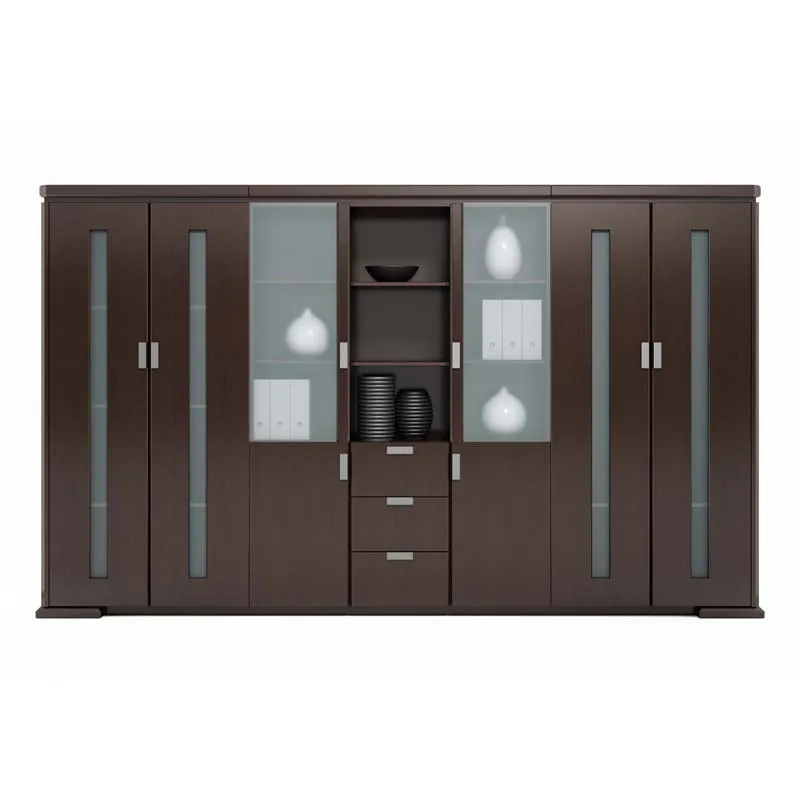 Office furniture high end modern MDF solid wood office storage file cabinet