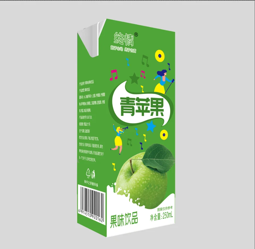 Заводская подгонка 200ml250 мл 330ML500ML1L сока молока картонная бумажная коробка упаковка