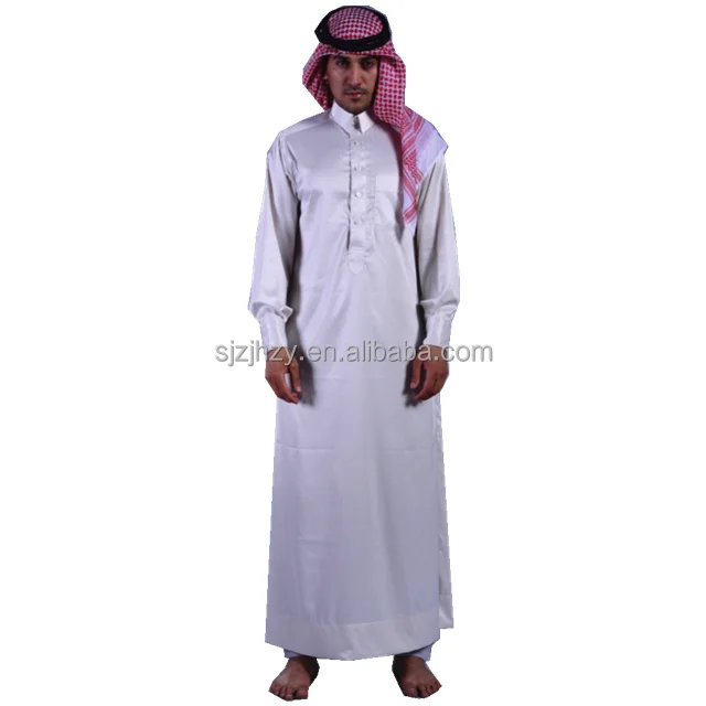 Islamic Clothing Arab Thobe for Men Muslim Dress Abaya Jalabiya Boubou Kaftan Kurta Jubba Men Robe Qmais