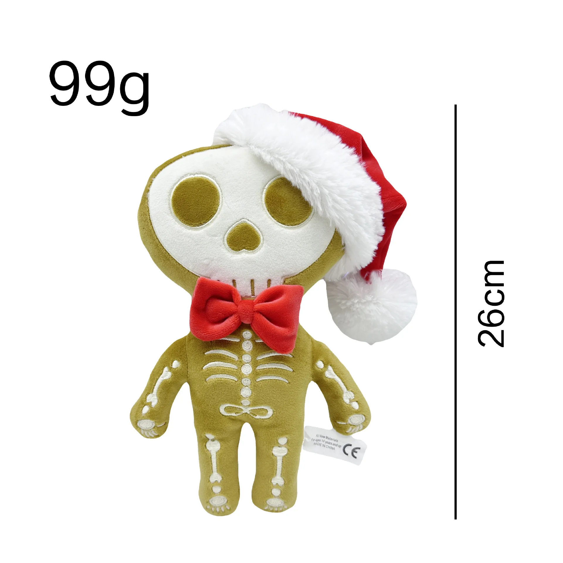 Customized Skeleton Christmas Gingerbread Man Skeleton Doll Plush Toys for Halloween