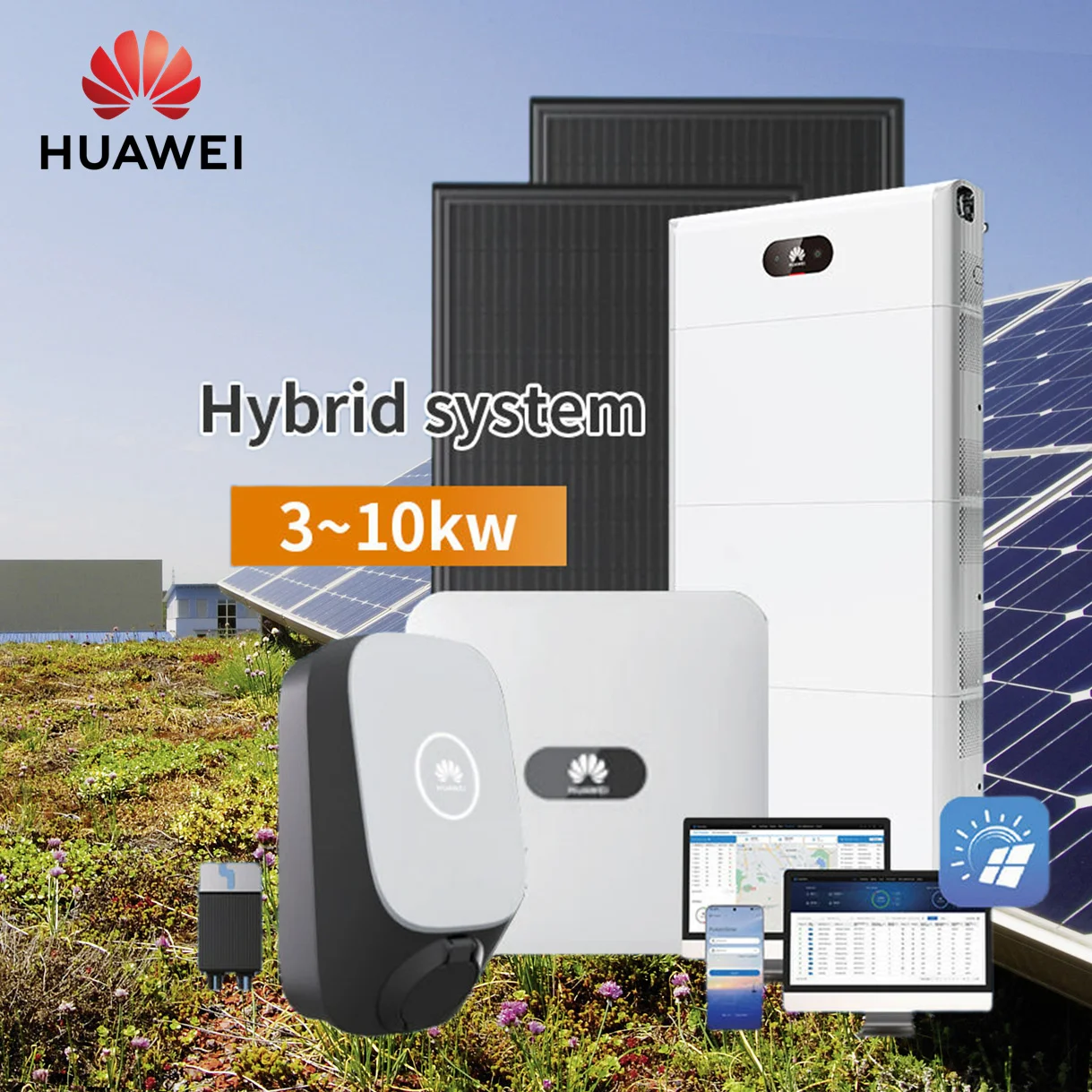 Long life HUAWEl Solar Inverter 5Kw luna2000 Pv 10Kw Power System Huawey Panel Hybrid Complete system with battery