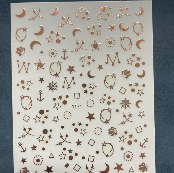 Sticker for nail art decoration uv gel nail stickers luxury 3D line stickers for nail art