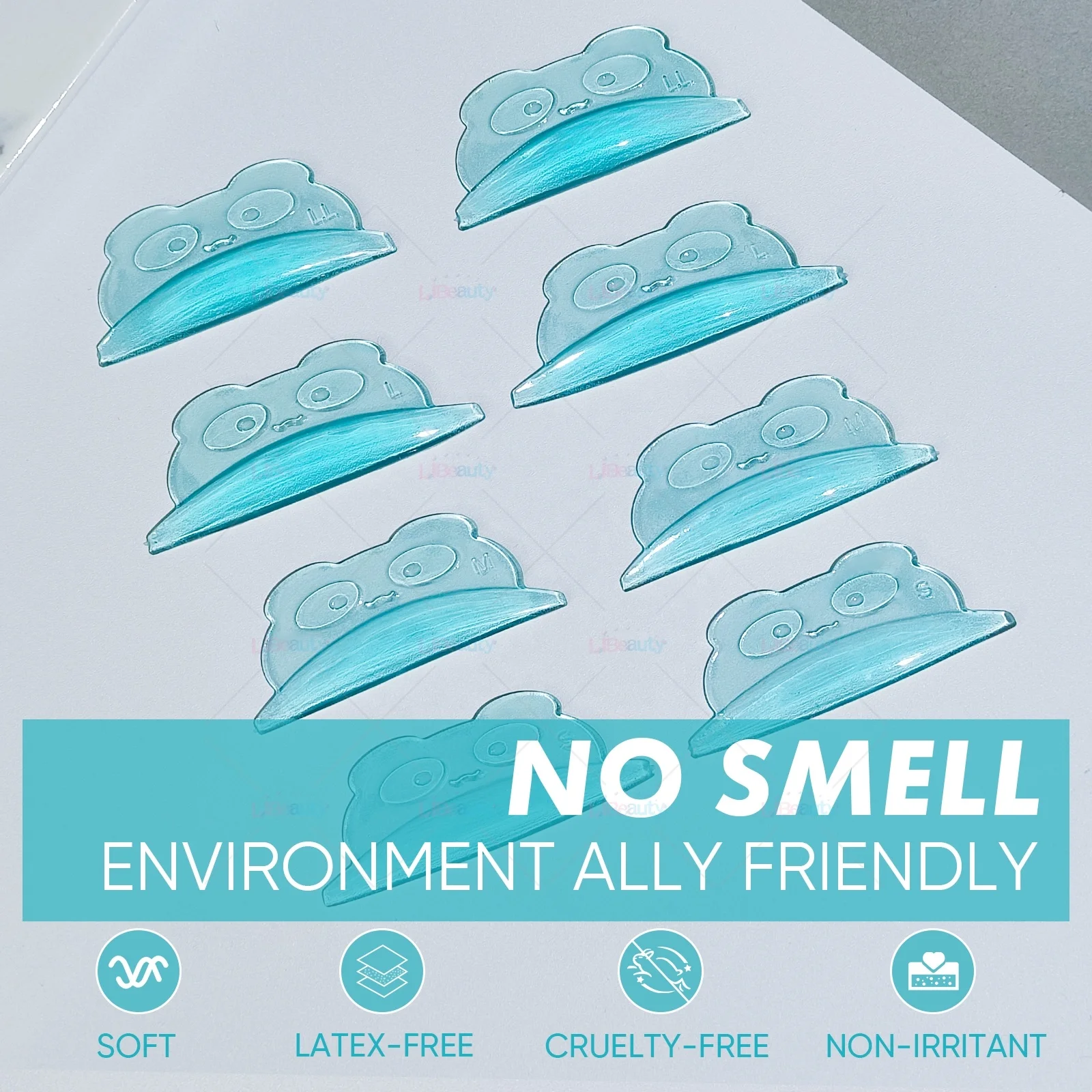 Colorful Translucent Eyelash perm cover pad New silicone Super sticky Panda shape Jelly Lash lift shield with Private label