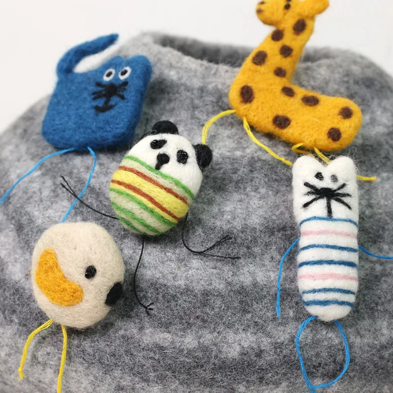 Newborn Felted Animal Toy Lion Giraffe Horse Felt Animals For Kids Toy